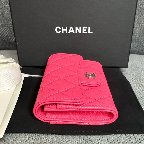CHANEL CC flap Caviar Card Case CORAL - Picture 6 of 9